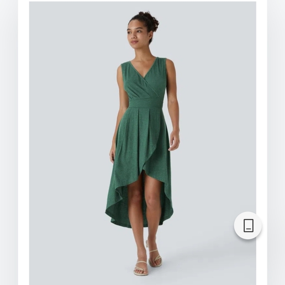 HALARA Green High Low Dress Small - Picture 1 of 5
